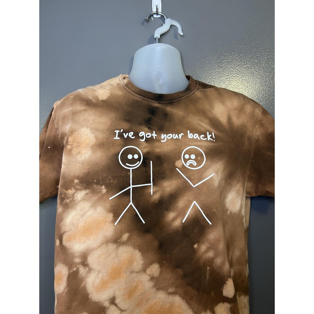 Feelin Good Tees Shirt Mens Large Brown Tie Dye Ive Got Your Back Graphic Tee
